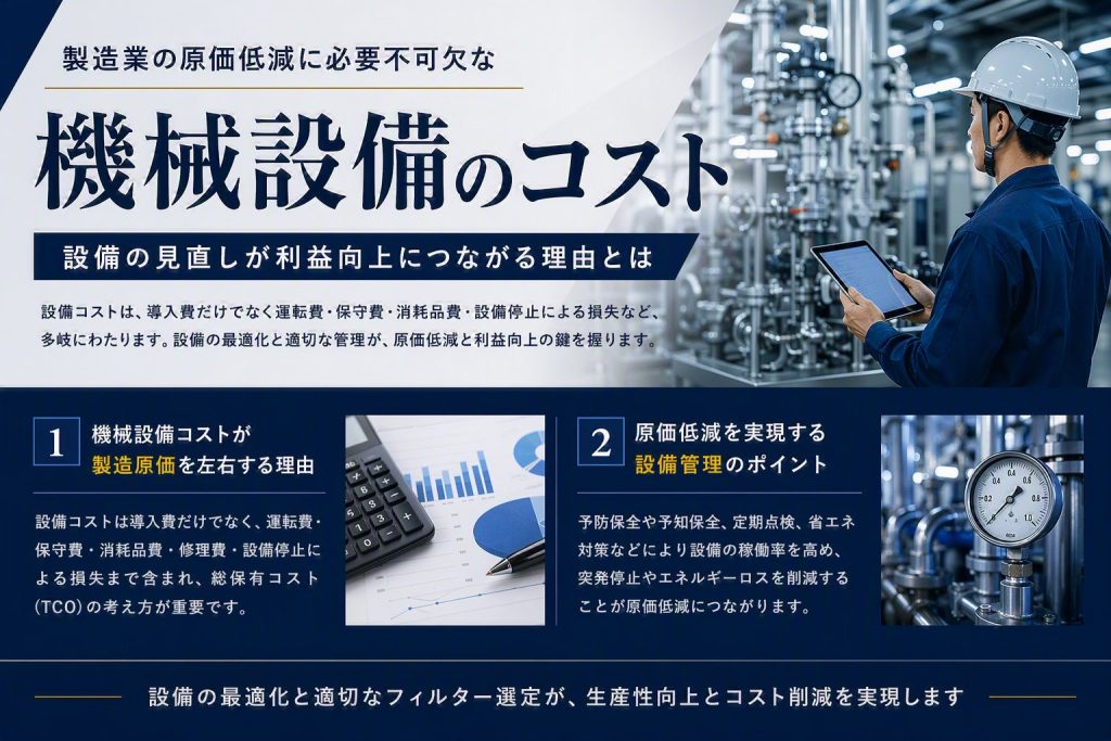 【機械設備コストとは？】製造業の原価低減につながる考え方を解説